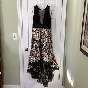 Black with gold sequins formal dress